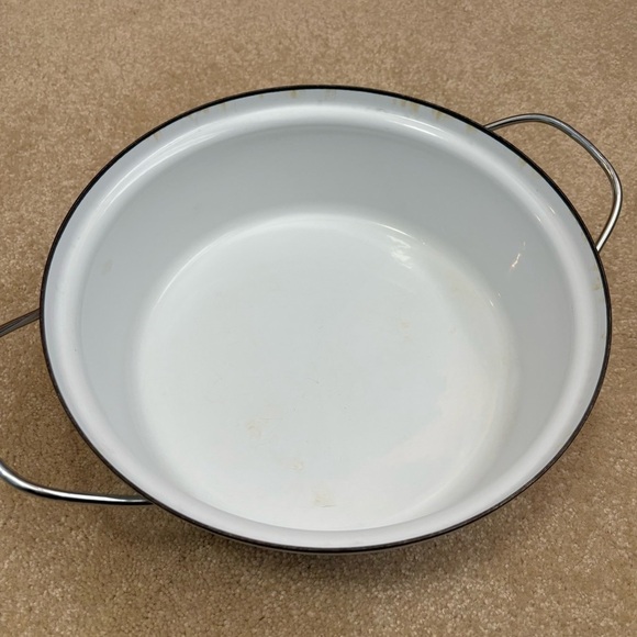 Vintage Cathrineholm Norway Lotus 10.5" Orange White Handle Saucepan with Lid - Picture 6 of 15